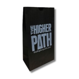 Photo of printed paper dispensary bags.