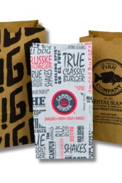 Image of custom printed paper SOS bags.
