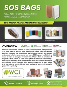 Preview image of a product flyer for paper SOS bags.