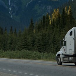 Semi Truck driving