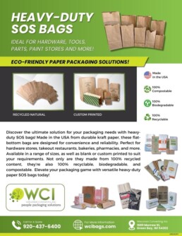 Preview image of a product flyer for paper hardware bags.