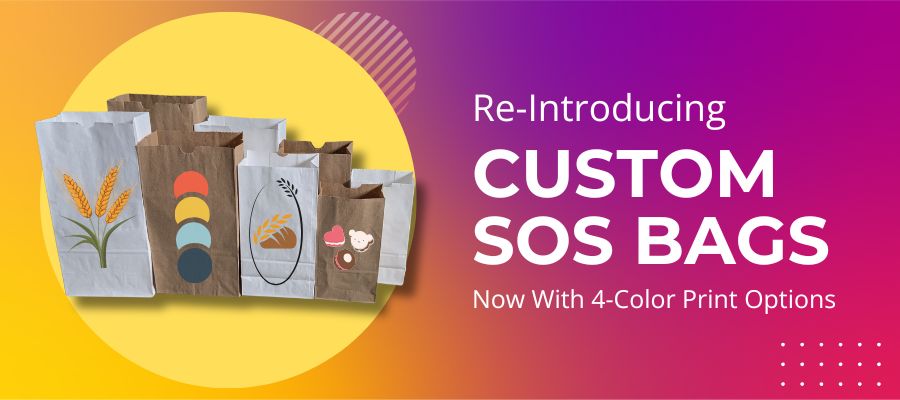 Image of custom printed paper SOS Bags.